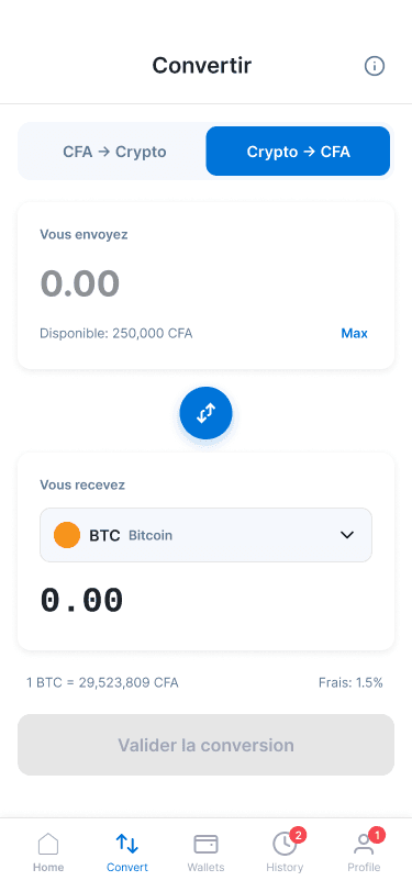 Écran de conversion ZipChanger