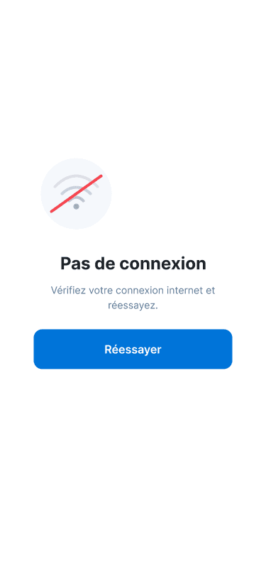 État d'erreur réseau ZipChanger