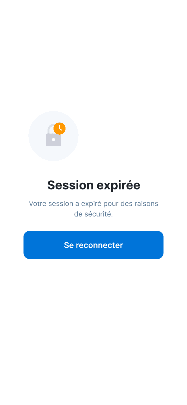 État de session expirée ZipChanger